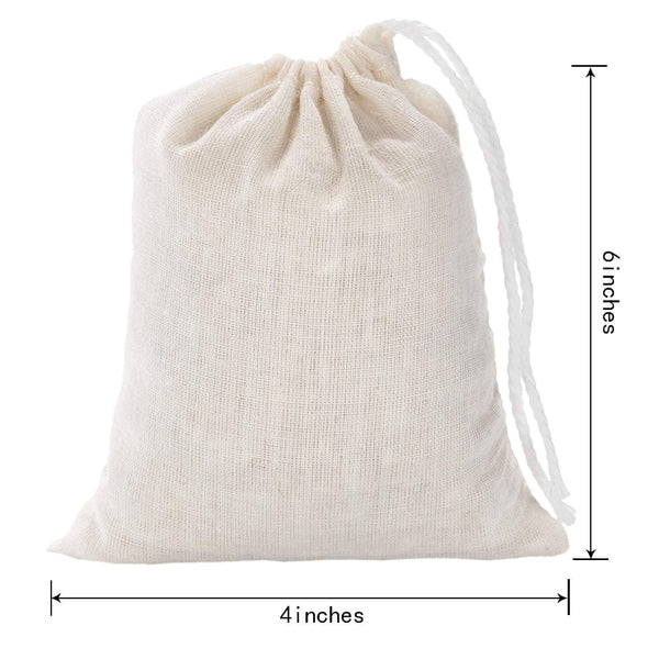 Dubkart 50 PCS Drawstring Cotton Muslin Potli Bags