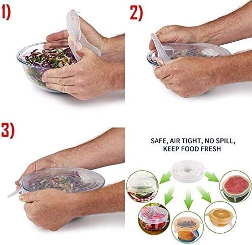 Dubkart 6 Pack Food Storage Bowl Lid Covers Kitchen Fridge