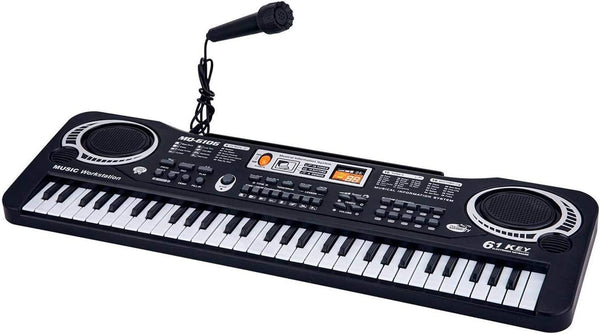 Dubkart 61-Key Digital Music Piano Keyboard & Microphone With Dual Speakers