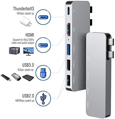 Dubkart 7in1 USB USB 3.0 Type C 4K HDMI Hub Adapter for MacBook Pro Air
