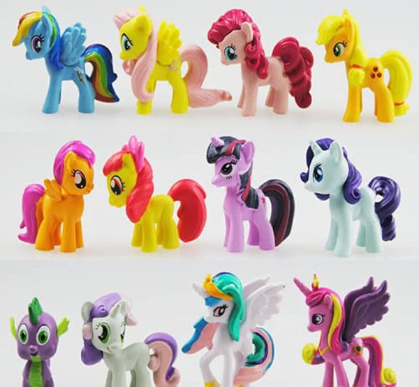 Dubkart Action figures 12 PCS My Little Pony Toys Cake Toppers Set