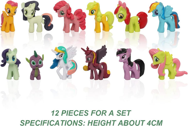 Dubkart Action figures 12 PCS My Little Pony Toys Cake Toppers Set