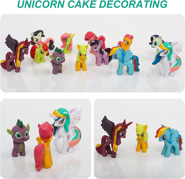 Dubkart Action figures 12 PCS My Little Pony Toys Cake Toppers Set