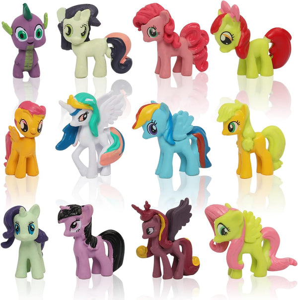 Dubkart Action figures 12 PCS My Little Pony Toys Cake Toppers Set