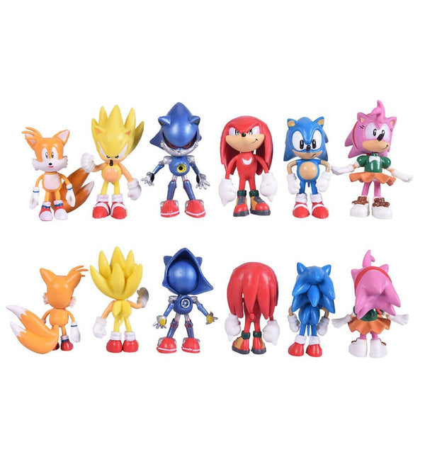 Dubkart Action figures 6 PCS Sonic Inspired Hedgehog Action Figures Cake Toppers