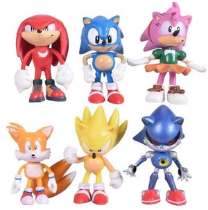 Dubkart Action figures 6 PCS Sonic Inspired Hedgehog Action Figures Cake Toppers