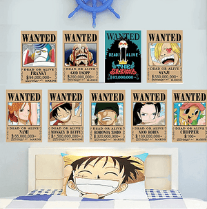 Dubkart Action figures 9 PCS Anime Luffy Zoro Wanted Posters Set Gamers