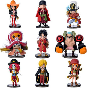 Dubkart Action figures 9PCS Mini ONE PIECE Action Figures Set Luffy Zoro