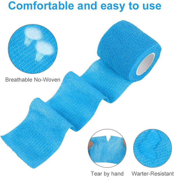 Dubkart Ankle support 12 Rolls Sprain Injury Bandages Sports Pets Wrap First Aid Tape