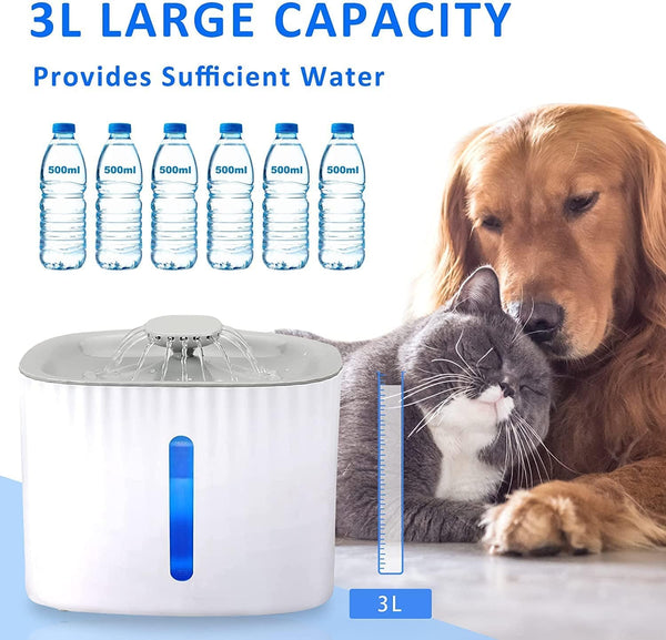 Dubkart Automatic Pet Cat Dog Water Fountain Dispenser 3L