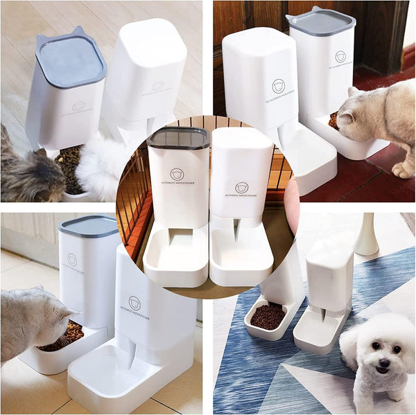 Dubkart Automatic Pet Dog Cat Food & Water Feeder Dispenser