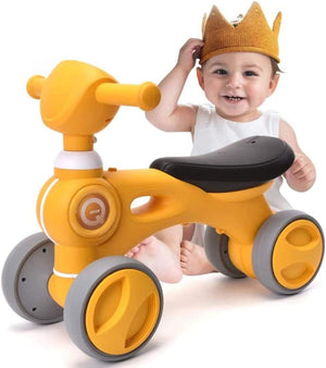 Dubkart Baby Balance Push Bike Walker 4 Wheels Toy (Yellow)