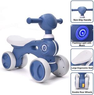 Dubkart Baby Balance Push Bike Walker With Music & Lights (Blue)