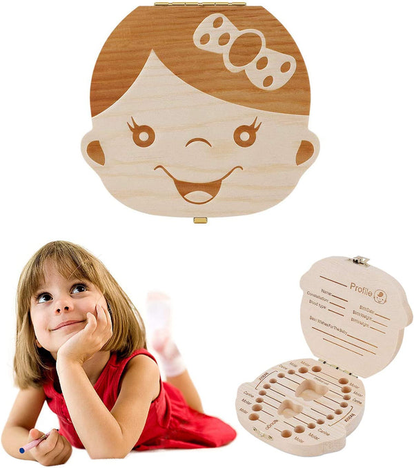 Dubkart Baby Teeth Wooden Storage Box (Girl)