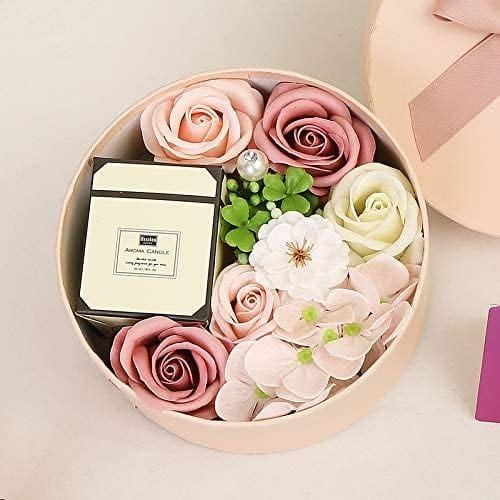 Dubkart Bags Artificial Rose Flowers Scented Fragrance Candle Gift Box