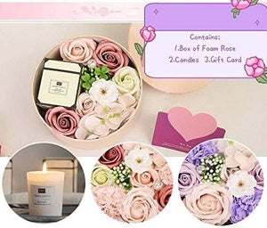 Dubkart Bags Artificial Rose Flowers Scented Fragrance Candle Gift Box