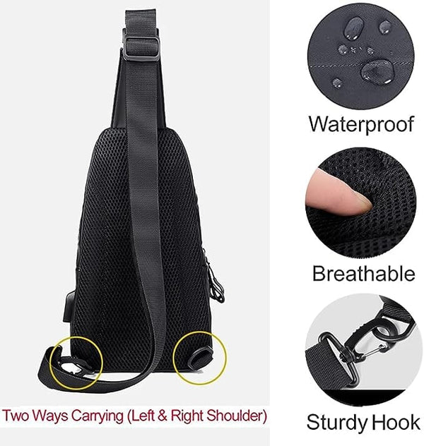 Dubkart Bags Men Crossbody Waterproof Sling Bag (Grey)