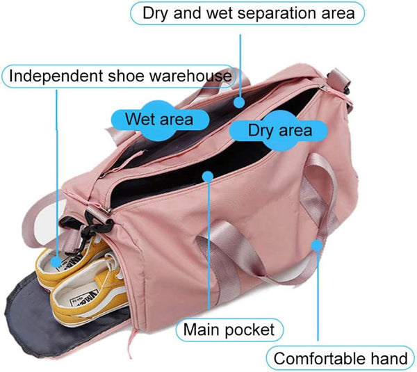 Dubkart Bags Women's Gym Sport Swim Travel Yoga Duffle Bag with Shoe Compartment