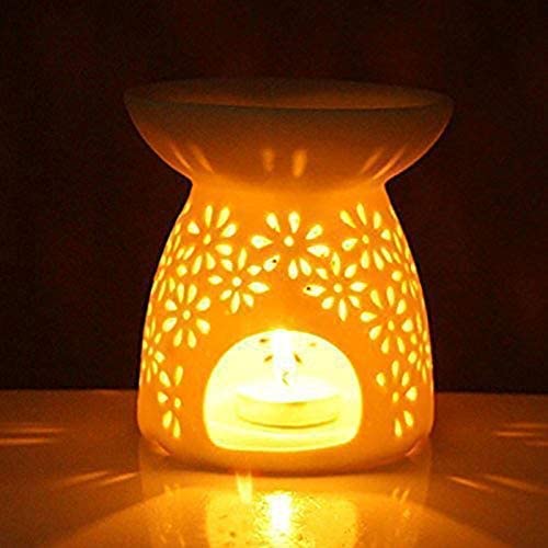 Dubkart Bathroom accessories Ceramic Tealight Candle Holder Essential Oil Warmer Vase