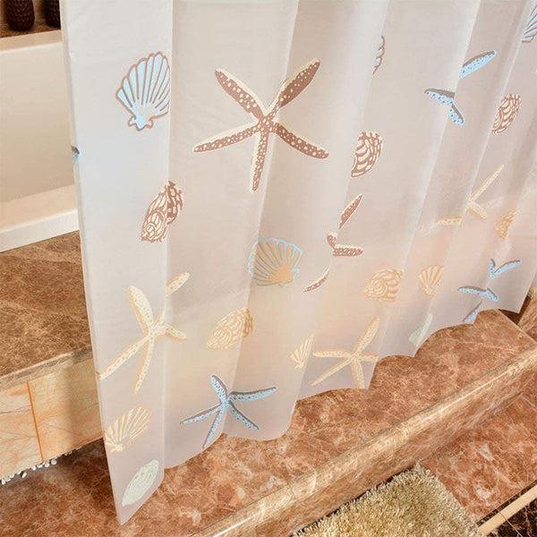 Dubkart Bathroom accessories Starfish Waterproof Shower Bathroom Curtain