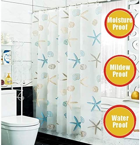 Dubkart Bathroom accessories Starfish Waterproof Shower Bathroom Curtain