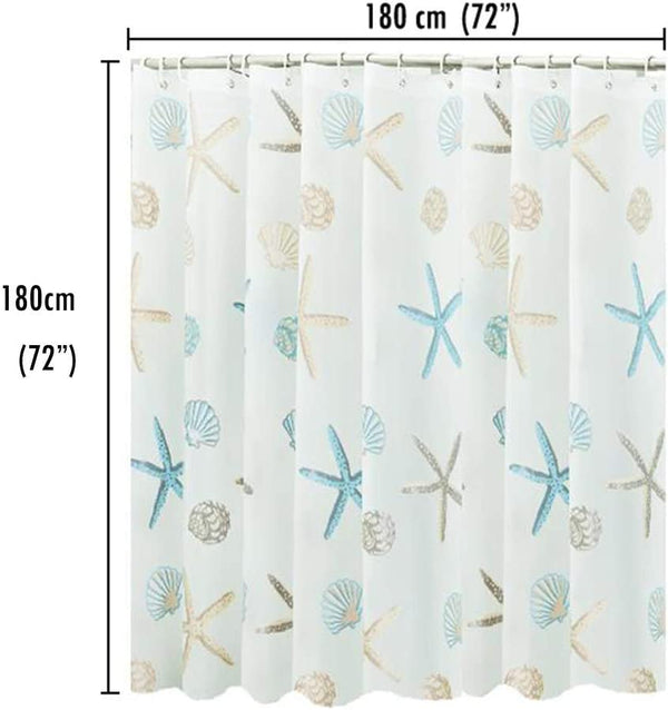 Dubkart Bathroom accessories Starfish Waterproof Shower Bathroom Curtain