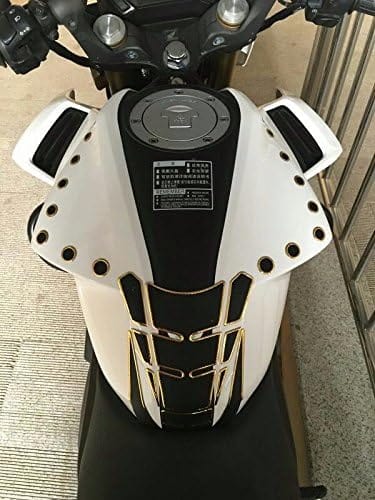 DubKart Black Gold Motorcycle Bike Fuel Tank Pad Sticker 3D Decal