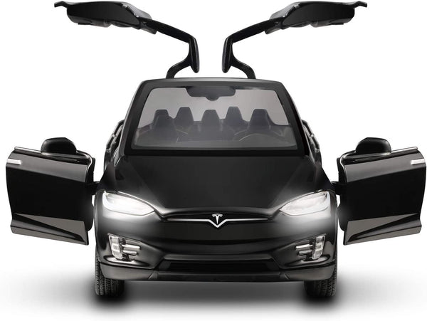 Dubkart Cars Tesla Diecast Model X - Toy Car with Sound & Light (Red / Black)