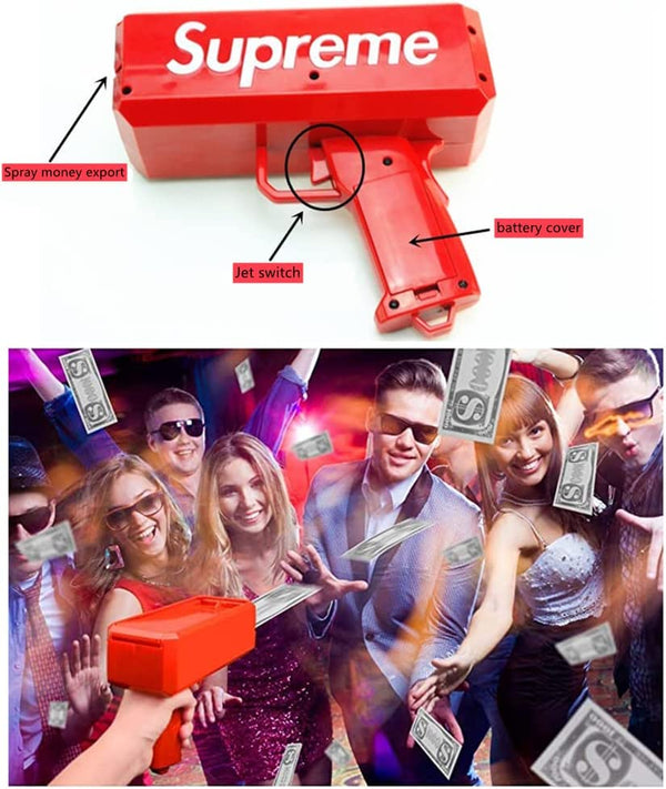 Dubkart Cash Money Spray Supreme Make Cash Rain Toy Gun