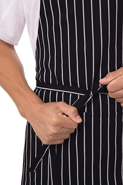 Dubkart Chef Artists Gardening Chalk Stripe Bib Apron with Pockets