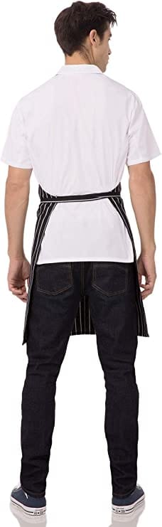 Dubkart Chef Artists Gardening Chalk Stripe Bib Apron with Pockets