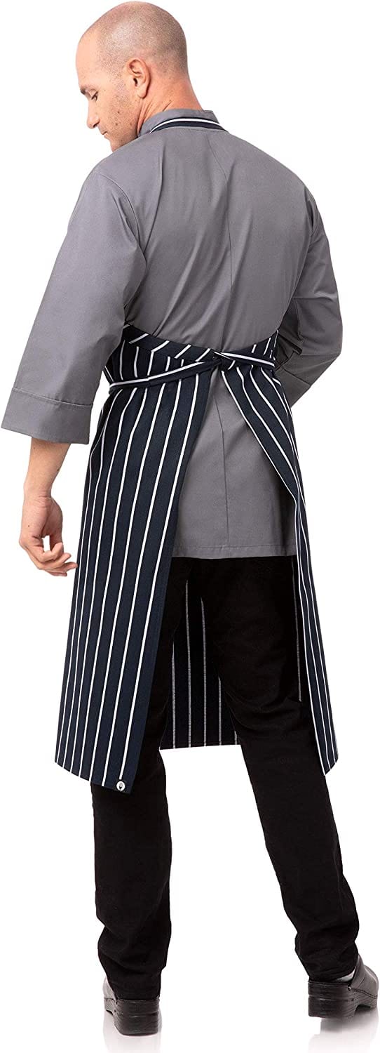 Dubkart Chef Artists Gardening Chalk Stripe Bib Apron with Pockets