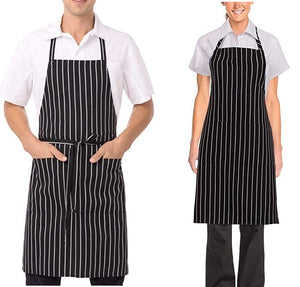 Dubkart Chef Artists Gardening Chalk Stripe Bib Apron with Pockets