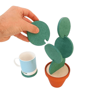 Dubkart Coasters DIY Cactus Potted Coasters with Holder