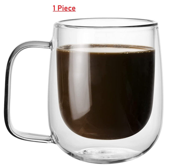 DubKart Coffee accessories Double Wall Coffee Tea Glass Mug 250 ml