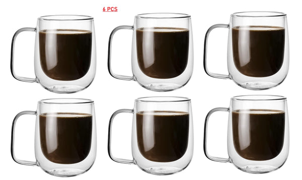 DubKart Coffee accessories Double Wall Coffee Tea Glass Mug 250 ml