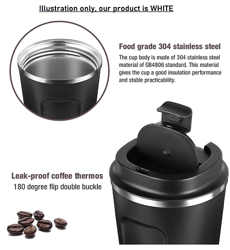 Dubkart Coffee accessories Insulated Leakproof Coffee Mug 380ml
