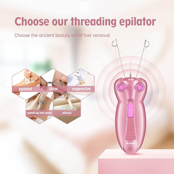 Dubkart Cordless Electric Facial Epilator Threading Hair Remover