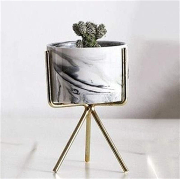 Dubkart Decor Nordic Minimalism Flower Pot Vase Marble Pattern