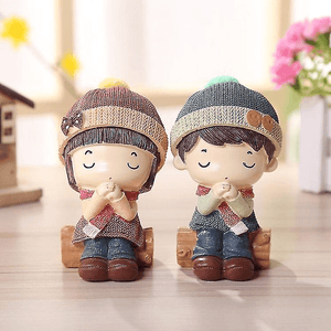 Dubkart Dolls 2 PCS Resin Couple Dolls Car Home Decor