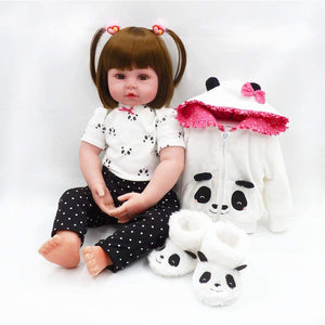 Dubkart Dolls 20 inch Real Life Like Reborn Baby Doll Panda Top