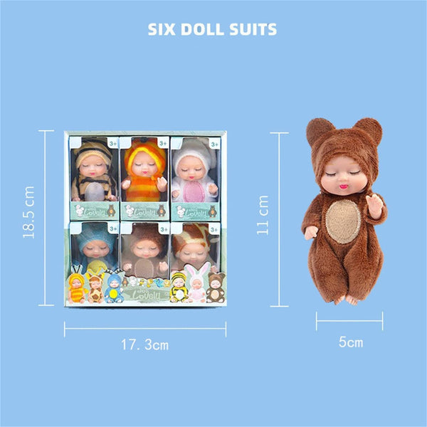 Dubkart Dolls 6 PCS Mini Reborn Baby Doll Toy Set 11cm