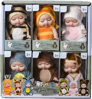 Dubkart Dolls 6 PCS Mini Reborn Baby Doll Toy Set 11cm