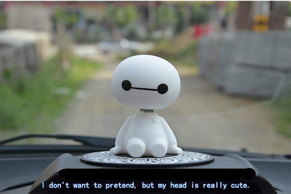 Dubkart Dolls Cartoon Baymax Robot Shaking Head Car Ornament Figure