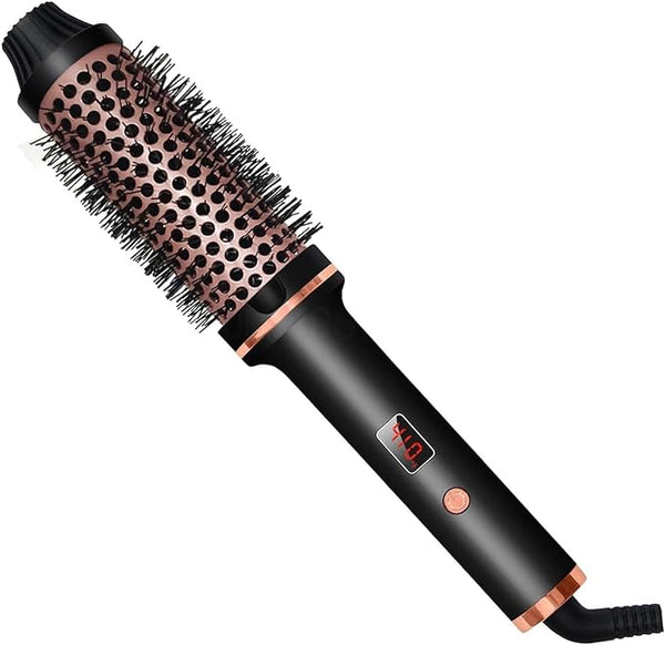 Dubkart DUBKART Thermal Brush, 1.5 Inch Curling Iron Brush Volumizing Brush Heated Round Brush Ceramic Tourmaline Ionic Curling Comb Dual Voltage Travel Curling Iron with Brush, LCD Display