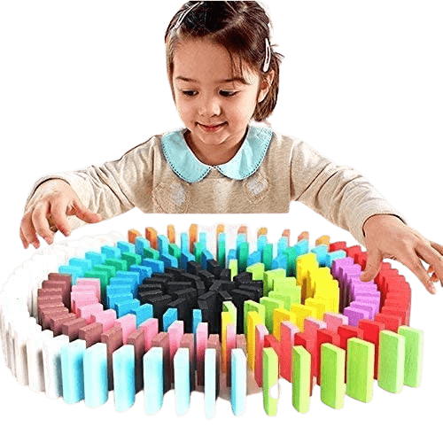 Dubkart Educational toys 120 PCS Wooden Domino Kids Rally Building Game