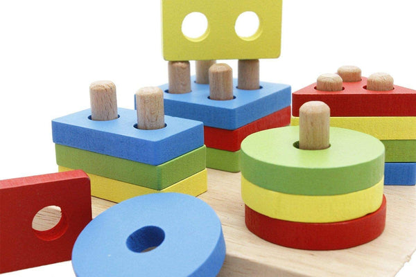Dubkart Educational toys 17 PCS Children's Educational Wooden Shape Geometric Puzzle Toy