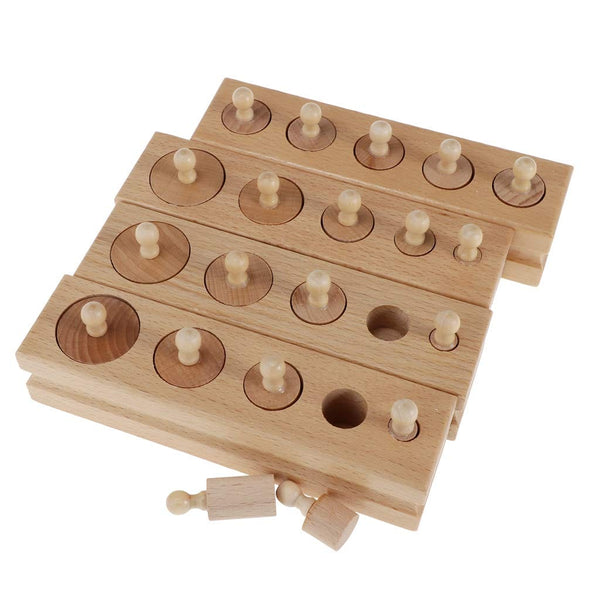 Dubkart Educational toys 4 PCS Wooden Cylinder Block Educational