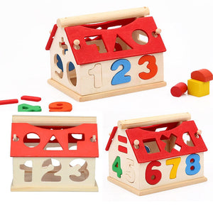 Dubkart Educational toys Children Educational Wooden Toy Numbers Shapes House Block