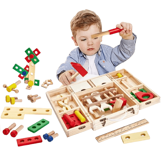 Dubkart Educational toys Kids Wooden Tool Box Pretend Play Toy Set